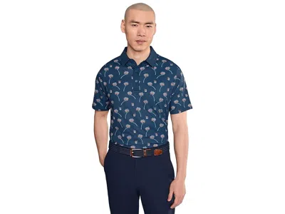 Callaway Ombre Tropical Print Polo In Blue