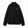 Callaway Quilted Black Casual Jacket With High Collar And Zipper Closure In Black
