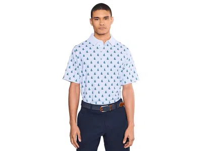 Callaway Sailboat Sunset Geo Print Polo Men's Clothing Bright White: 2xl In Blue