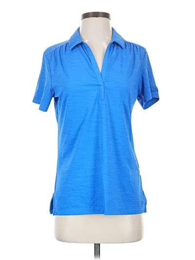 Pre-owned Callaway Short Sleeve Blouse In Blue