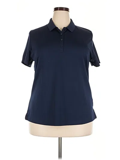 Pre-owned Callaway Short Sleeve Blouse In Blue