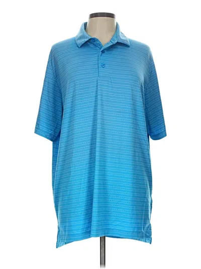 Pre-owned Callaway Short Sleeve Top Blue Collared Neckline Tops
