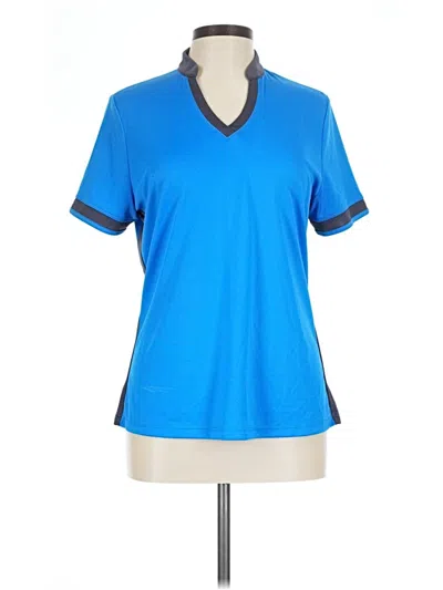 Pre-owned Callaway Short Sleeve Top Blue V-neck Tops