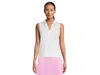 Callaway Sleeveless Top With Mesh Inserts In White