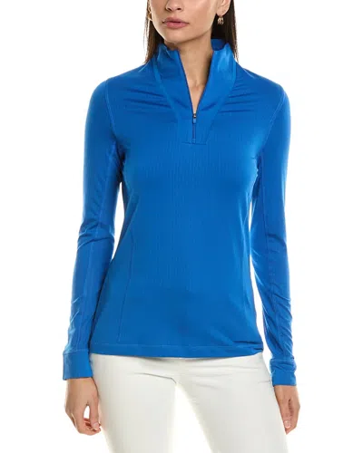 Callaway Solid Sun Protection 1/4-zip Pullover In Blue
