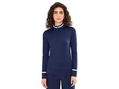 Callaway Thermal Long Sleeve Colorblock Top In Blue