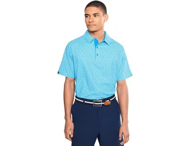 Callaway Tile Gingham Print Polo Men's Clothing Brilliant Blue: Md