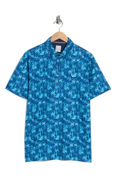 Callaway Tropical Confetti Short Sleeve Polo In Blue