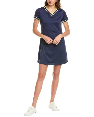 Callaway V-neck Colorblocked Mini Dress In Blue