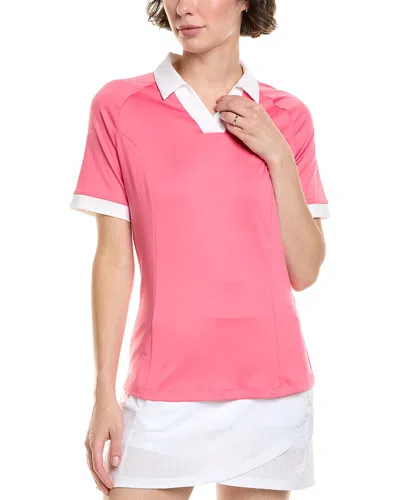 Callaway V-placket Colorblock Polo Shirt In Pink