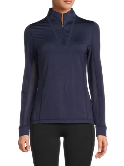 Callaway Women's Quarter Zip Up Pullover In Blue