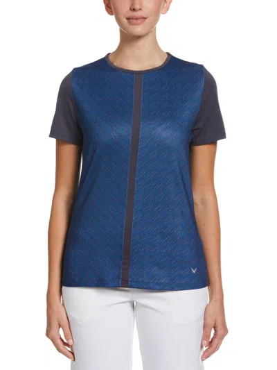 Callaway Women's Reflection Stripe Golf Top In Odyssey Gray In Black