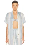 Calle Del Mar Cabana Stripe Short Sleeve Shirt