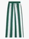 Calle Del Mar Cabana Striped Knit Trousers In Green