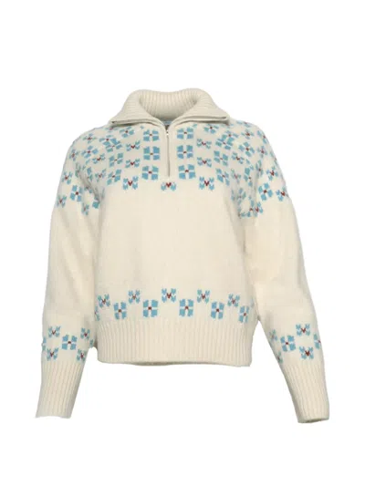Calle Del Mar Call Del Mar Fair Isle Zip Knitwear In Neutral