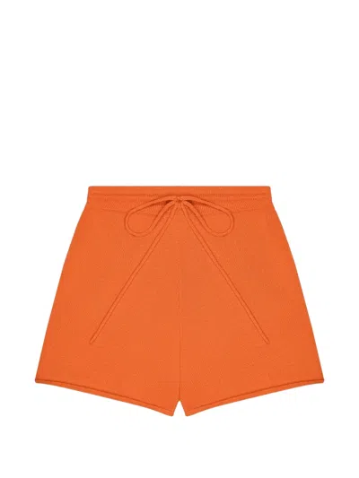 Calle Del Mar Cashmere Drawstring Shorts In Orange