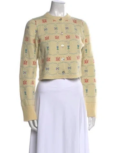Pre-owned Calle Del Mar Cashmere Printed Sweater In Neutral