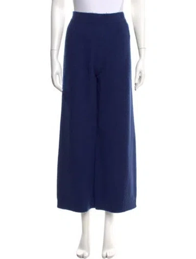 Pre-owned Calle Del Mar Cashmere Wide Leg Pants In Blue
