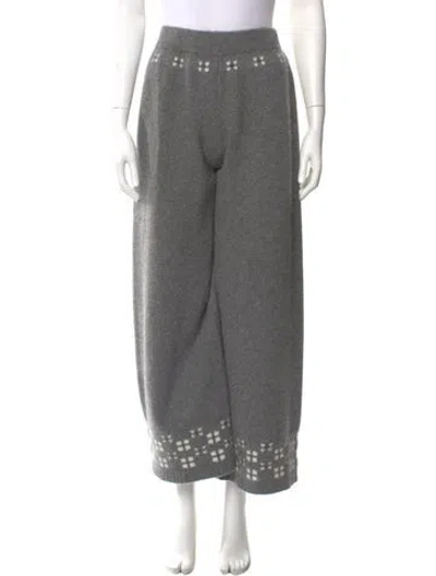 Pre-owned Calle Del Mar Cashmere Wide Leg Pants In Gray