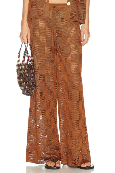 Calle Del Mar Checkers Pant In Brown