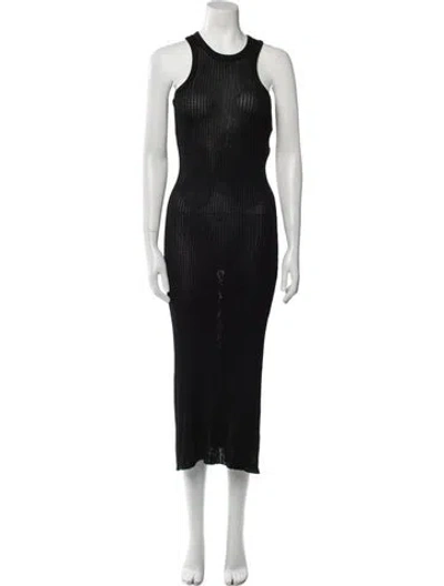 Pre-owned Calle Del Mar Crew Neck Long Dress In Black