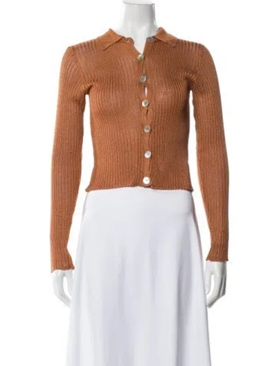 Pre-owned Calle Del Mar Crew Neck Sweater In Orange