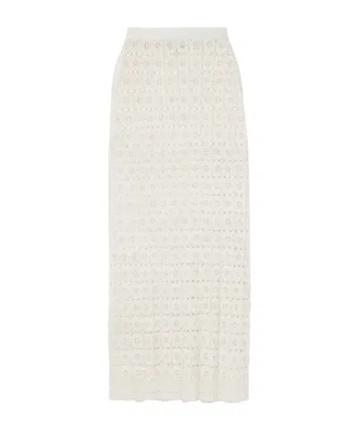 Calle Del Mar Tea Party Crochet Midi Skirt In White