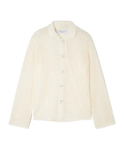Calle Del Mar Crocheted Cardigan In White