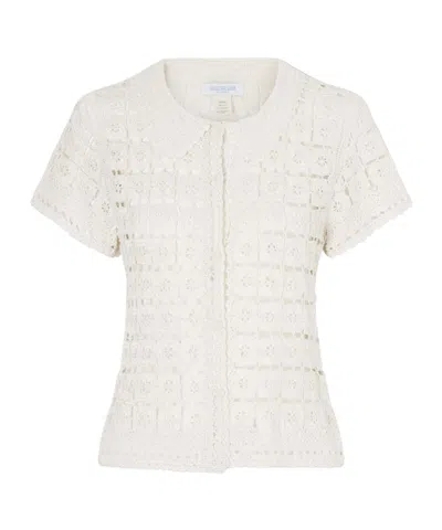 Calle Del Mar Crocheted Shirt In Neutral