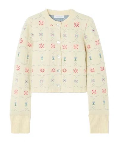 Calle Del Mar Cropped Silk Cardigan In Multi