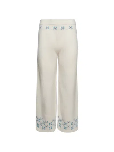 Calle Del Mar Fair Isle Trousers In White