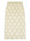 Calle Del Mar Floral Crochet Maxi Skirt In Green