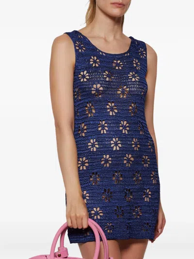CALLE DEL MAR FLORAL-CROCHET MINI DRESS