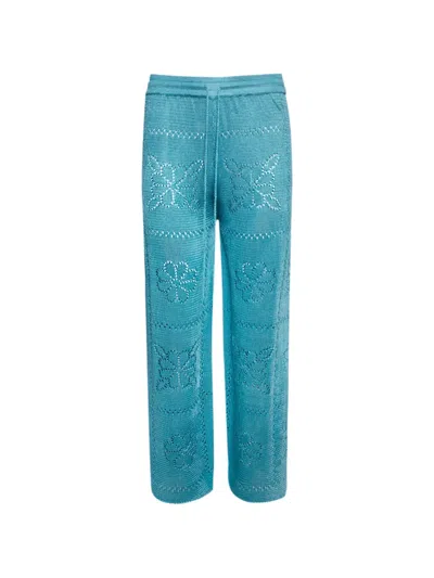 Calle Del Mar Floral Tile Shorts In Blue