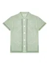 Calle Del Mar Garden Party Short-sleeve Knitted Shirt In Green