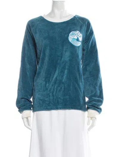 Pre-owned Calle Del Mar Graphic Print Crew Neck Sweatshirt In Blue