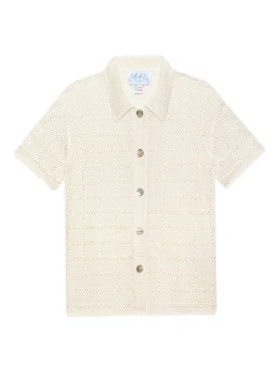 Calle Del Mar Grid-pattern Short-sleeve Shirt In Neutral