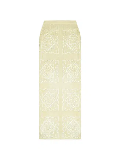 Calle Del Mar Handkerchief Knitted Skirt In Yellow