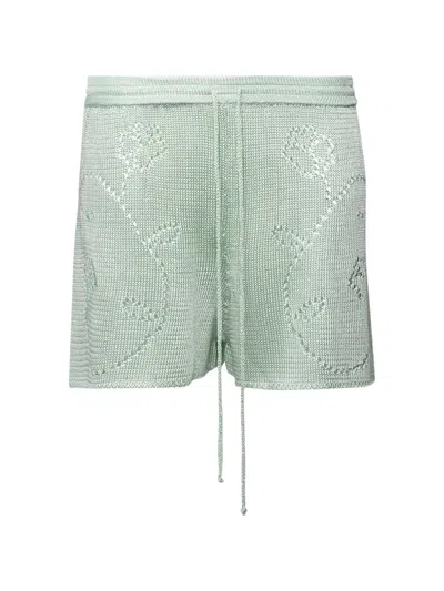 Calle Del Mar Ivy Pointelle-knit Shorts In Gray