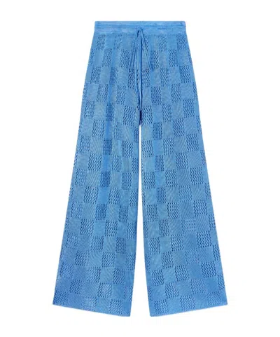 Calle Del Mar Knitted Wide-leg Pants In Gray