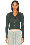 Calle Del Mar Long Sleeve Cardigan In Green