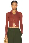 Calle Del Mar Long Sleeve Cardigan In Clay