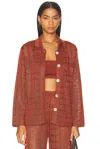 Calle Del Mar Long-sleeve Grid-pattern Shirt In Brown