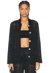 Calle Del Mar Long Sleeve Patchwork Shirt In Black