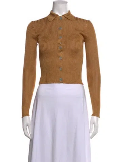 Pre-owned Calle Del Mar Long Sleeve Polo In Brown