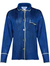 Calle Del Mar Long-sleeve Ribbed Shirt In Blue