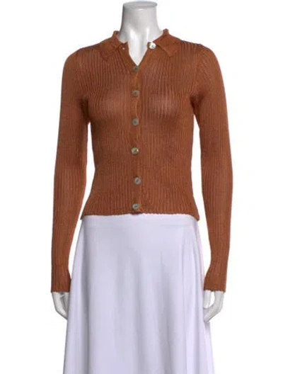 Pre-owned Calle Del Mar Long Sleeve Top In Brown