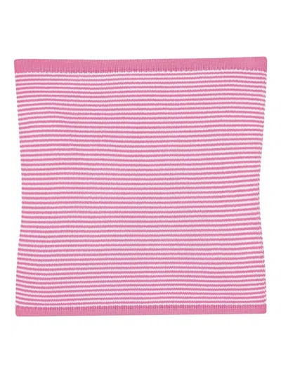 Calle Del Mar Strapless Striped Knitted Top In Pink