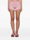 Calle Del Mar Micro Stripes Mini Shorts In Pink