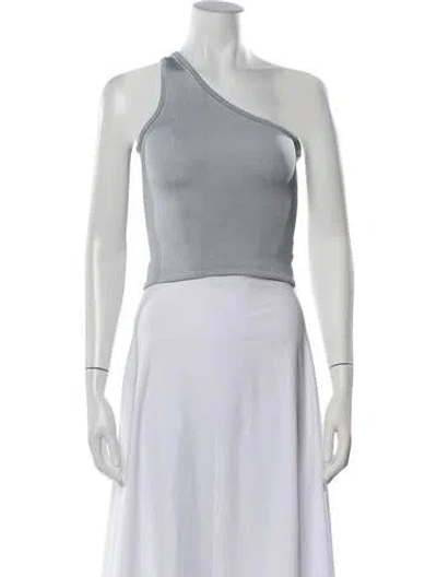 Pre-owned Calle Del Mar One-shoulder Sleeveless Crop Top In Blue